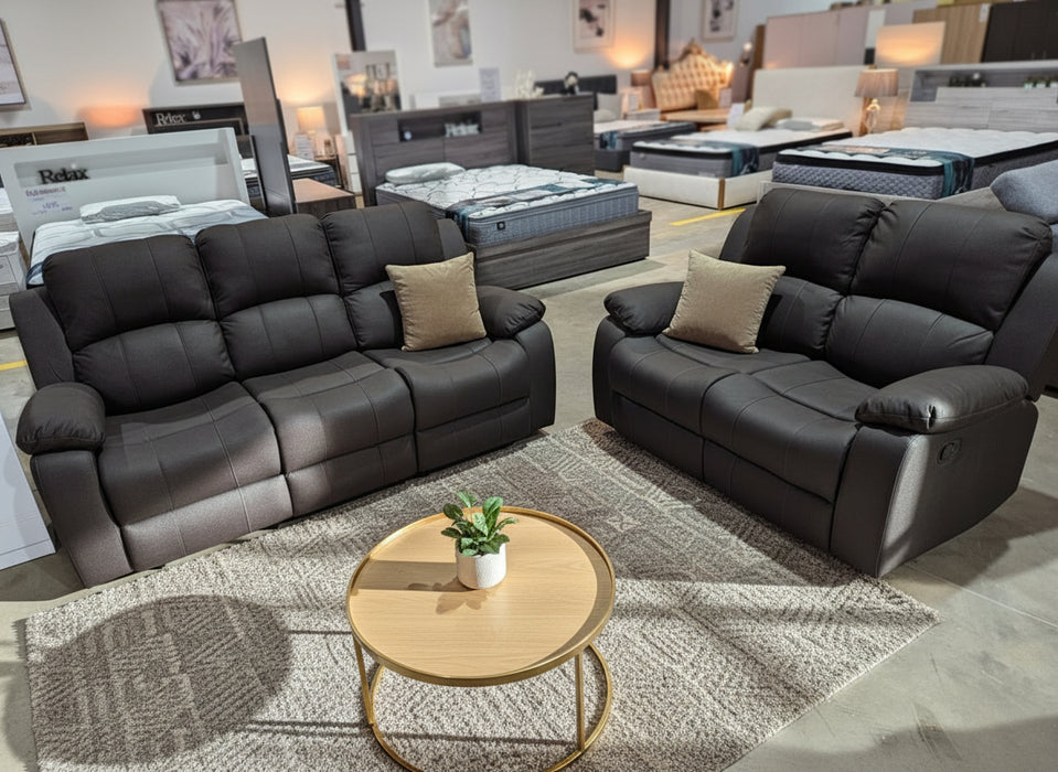 5 Seater Valdora Fabric Manual Recliner Lounge