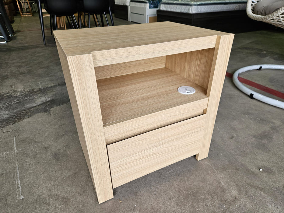 Marina Bed Frame with Gas Lift Storage, Alpine Oak
