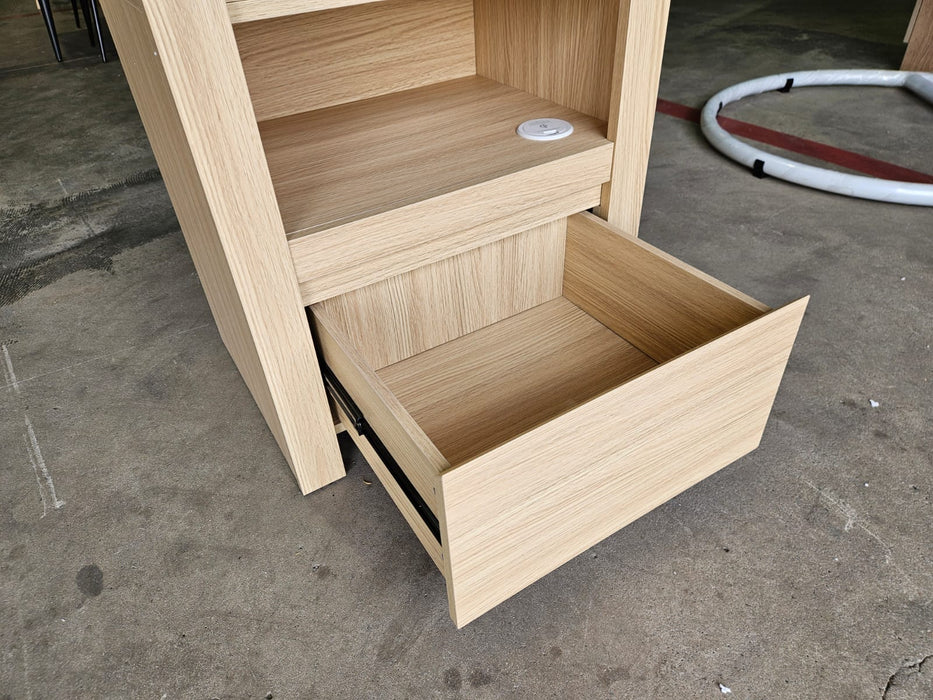 Marina Bed Frame with Gas Lift Storage, Alpine Oak
