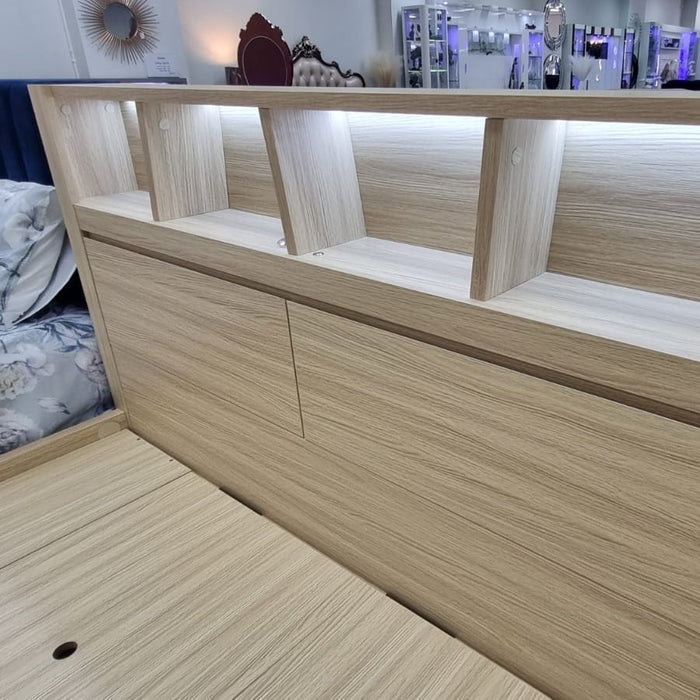Limasa Queen Storage Bed Frame - Alpine Oak