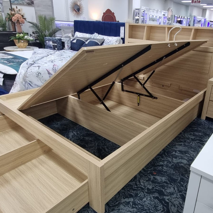 Limasa Queen Storage Bed Frame - Alpine Oak