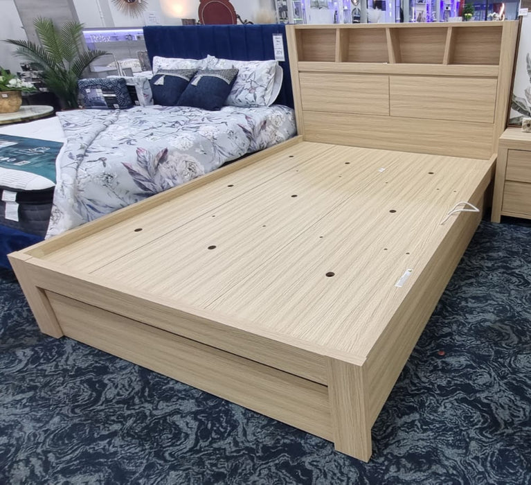 Marina Bed Frame with Gas Lift Storage, Alpine Oak