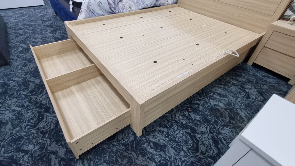 Marina Bed Frame with Gas Lift Storage, Alpine Oak
