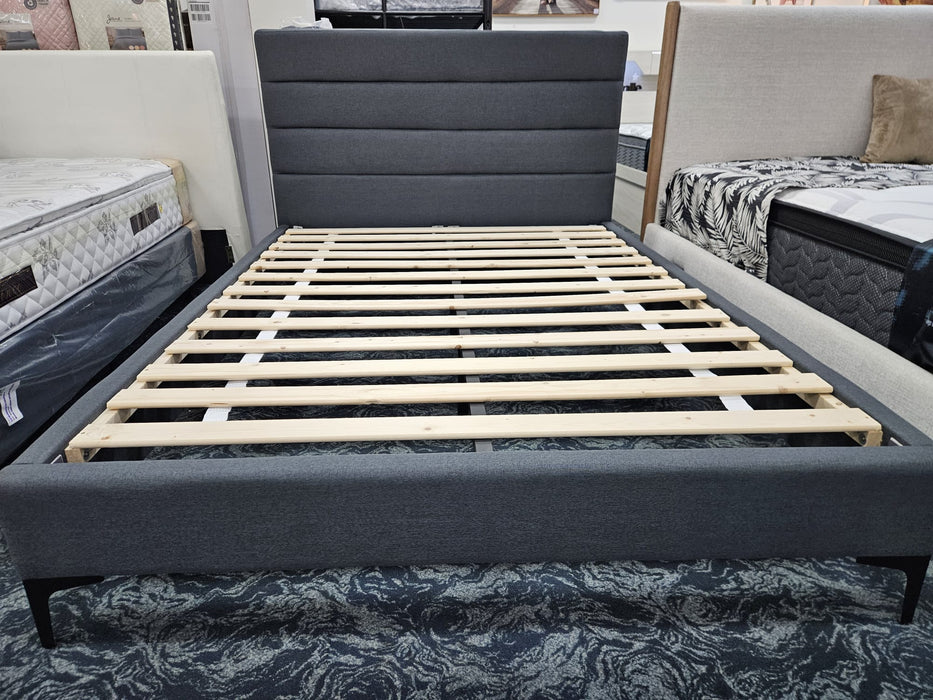Duke Upholstered Bed - Grey