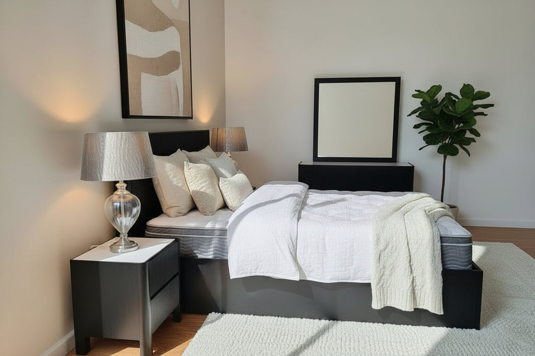 Europa Storage Gas lift Queen Bed Frame, White or Black