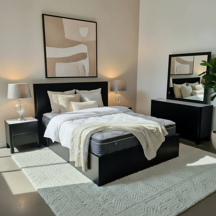 Europa Storage Gas lift Queen Bed Frame, White or Black