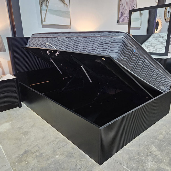 Europa Storage Gas lift Queen Bed Frame, White or Black