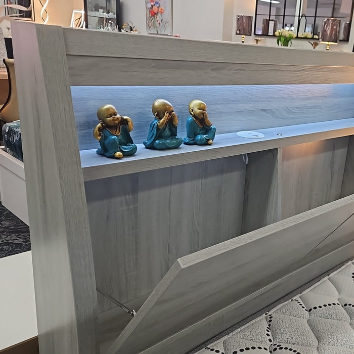 Edge King Single Bed Cement Grey