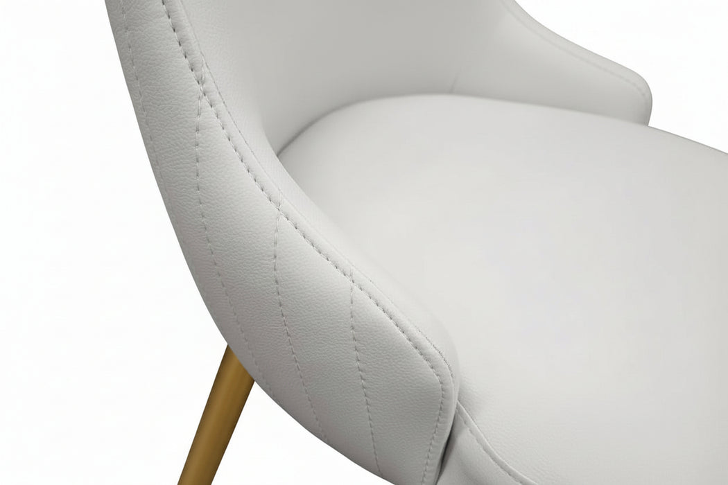 (Set of 2) Mila Faux Leather Beige Chairs