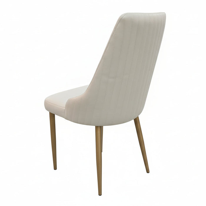 (Set of 2) Mila Faux Leather Beige Chairs