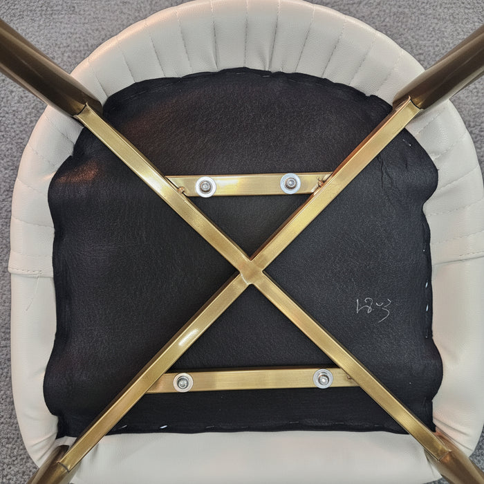 (Set of 2) Mila Faux Leather Beige Chairs