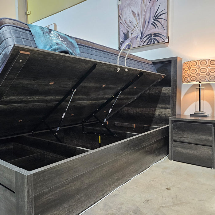 Library Double Side Gas Lift Bed Charcoal