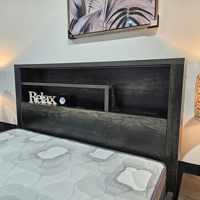 Library Double Side Gas Lift Bed Charcoal