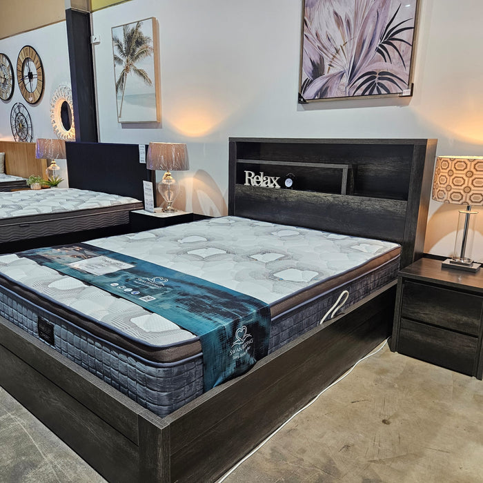 Library Double Side Gas Lift Bed Charcoal