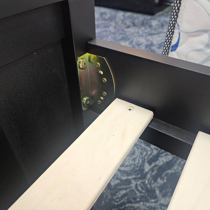 Jersey Black Double Wooden Bed