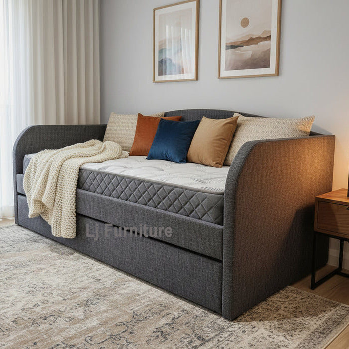 Charlotte Daybed with Trundle in Dark Grey