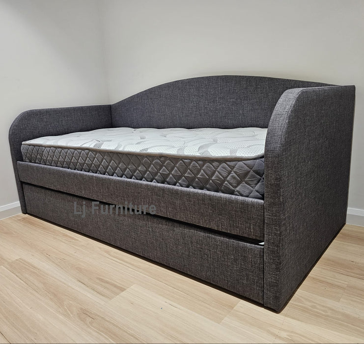 Charlotte Daybed with Trundle in Dark Grey