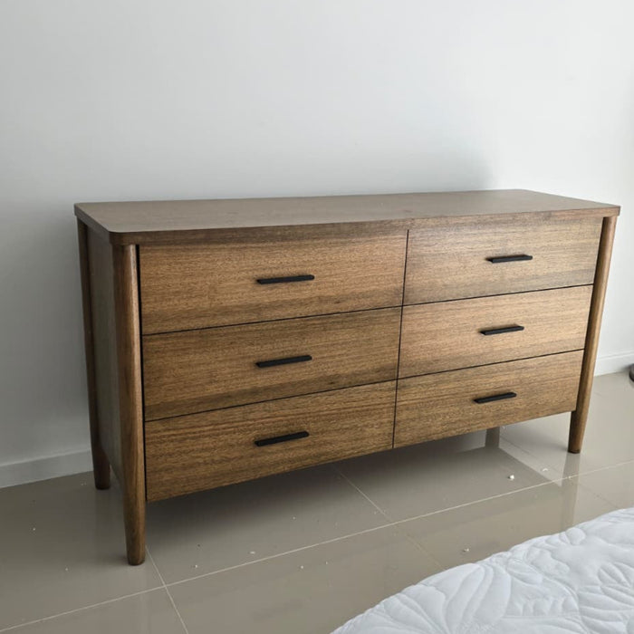 ROBINA SOLID TIMBER 6 DRAWER DRESSER