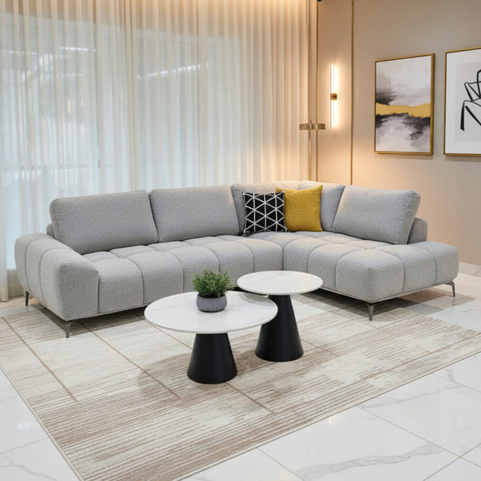 Vodet 4 Seater Corner Chaise Lounge | Modern Fabric L-Shaped Sofa