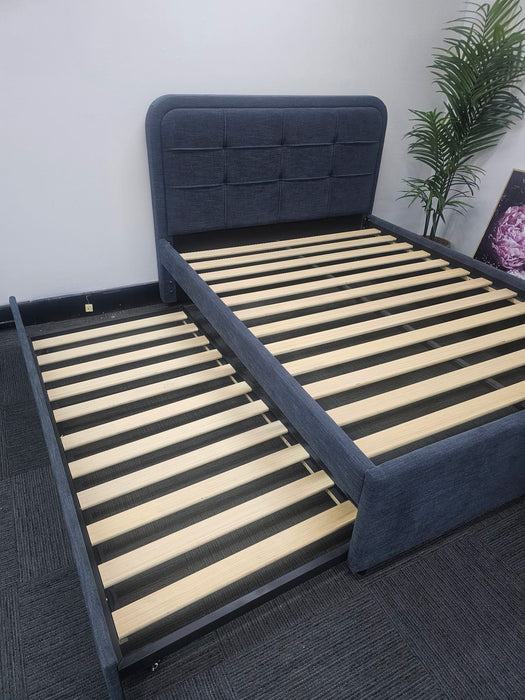 Bega Queen Bed Frame, Trundle Base, Dark Grey