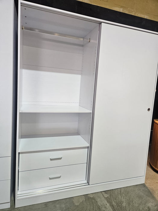 Luke Sliding Door Robe White 160cm