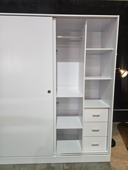 Luke Sliding Door Robe White 160cm