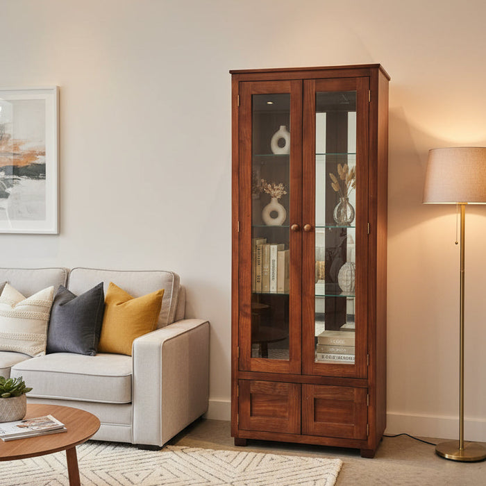 Hampton Cedar Australian Made Display Bookcase Cabinet