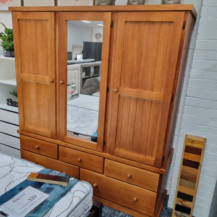 Large 3 Door Australian Made Timber Robe 182cm