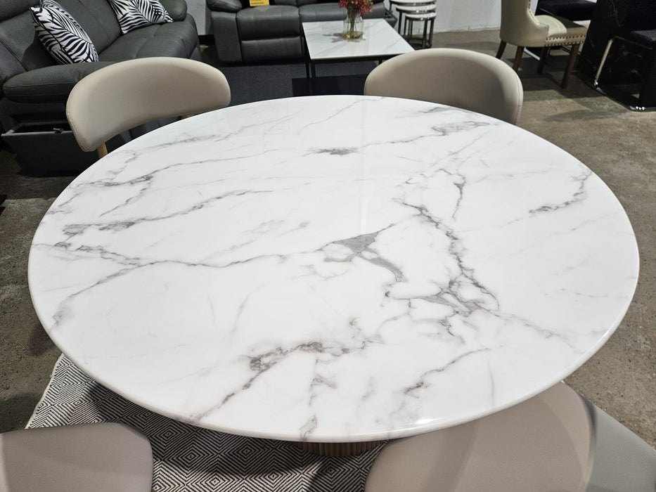 Cooper Bay Stone Top Round Dining Table Set