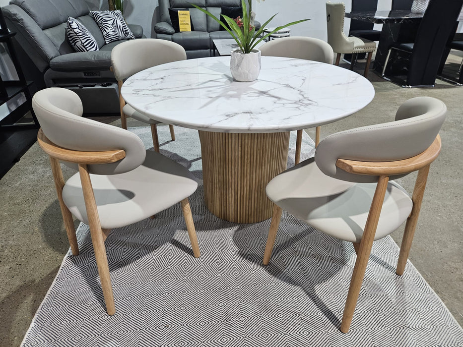 Cooper Bay Stone Top Round Dining Table Set