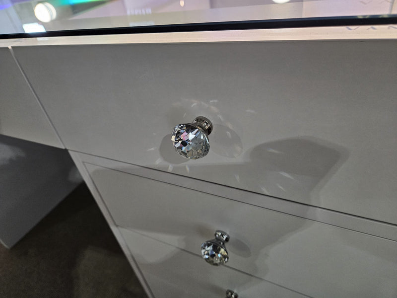 Diana 8 Chest of Drawers Cabinet Dresser White with Mirror