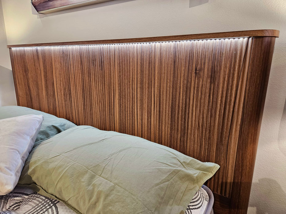 Mosman Fluted Gas Lift Storage Bed Queen - Brown or White