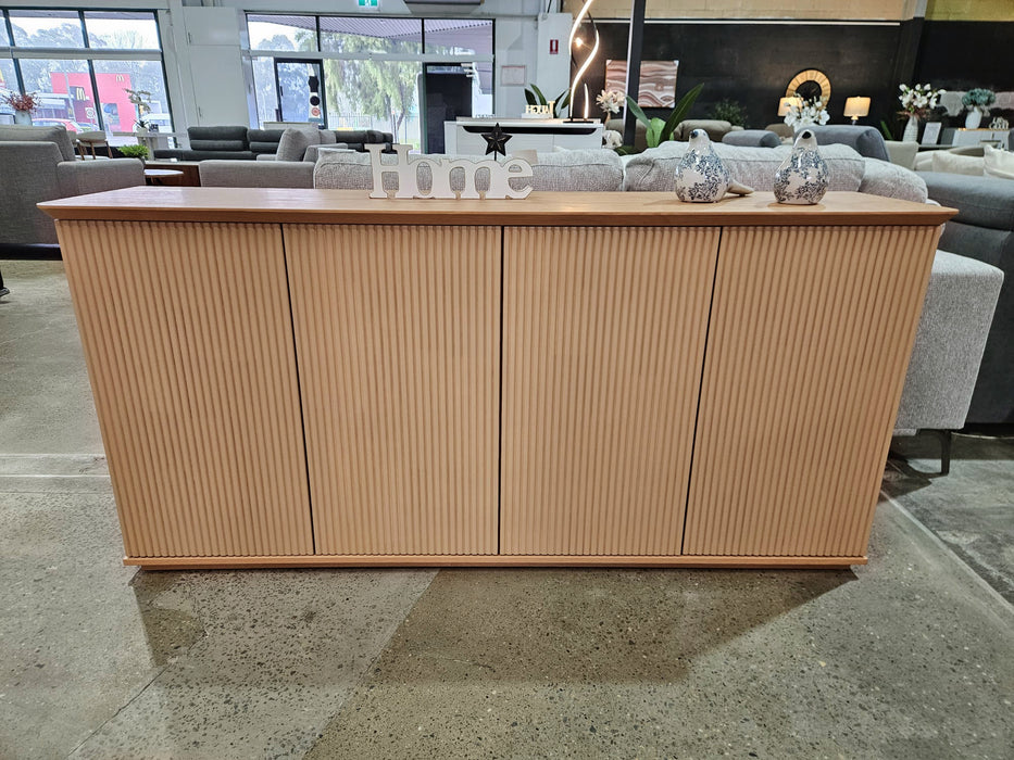 Belmore Fluted 4 Door Buffet 160cm - Natural
