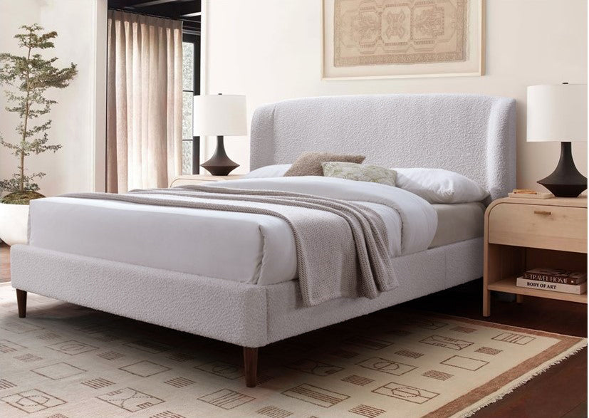 Cream Brittany Boucle Upholstered Bed Frame