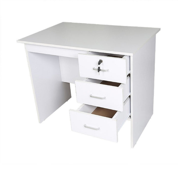 Helena 3 Drawer Study Desk - 90cm White