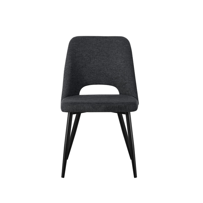 Starla 5-Piece Dining Set with Charcoal Fabric Dining Chairs, 100cm