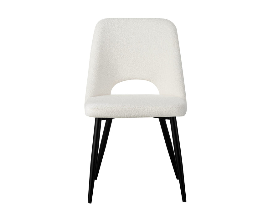 White Zara Boucle Dining Chair