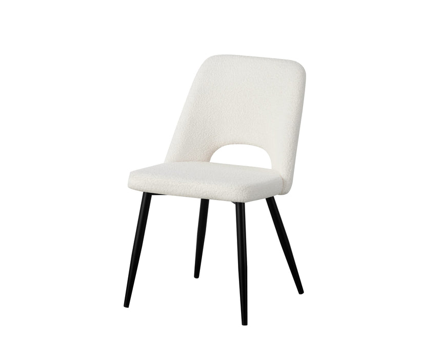 White Zara Boucle Dining Chair