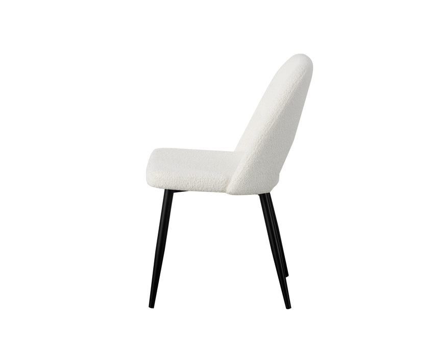 White Zara Boucle Dining Chair