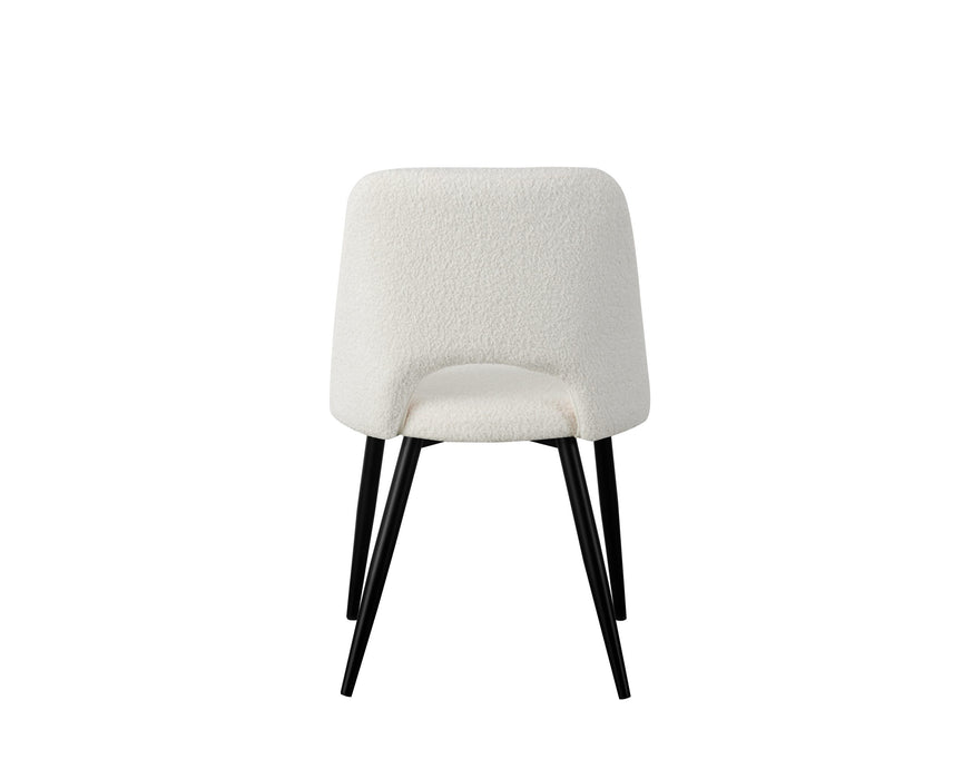 White Zara Boucle Dining Chair