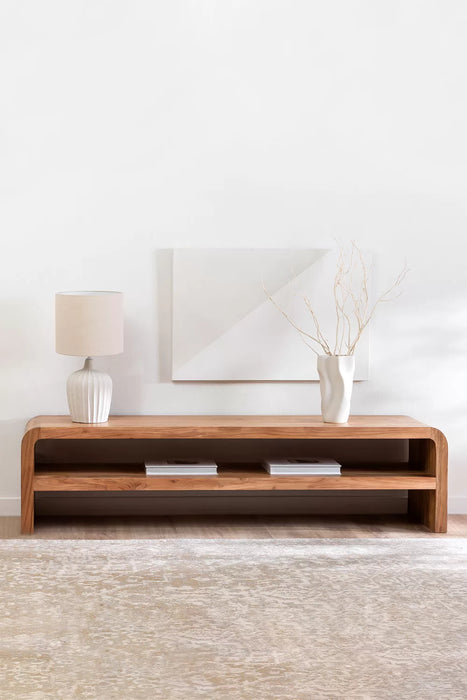 Natural Curve Entertainment Unit with Shelf 180cm