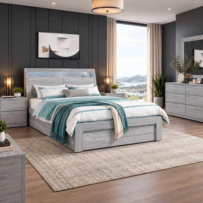 Eden Coast Wooden Bed Frame with Storage