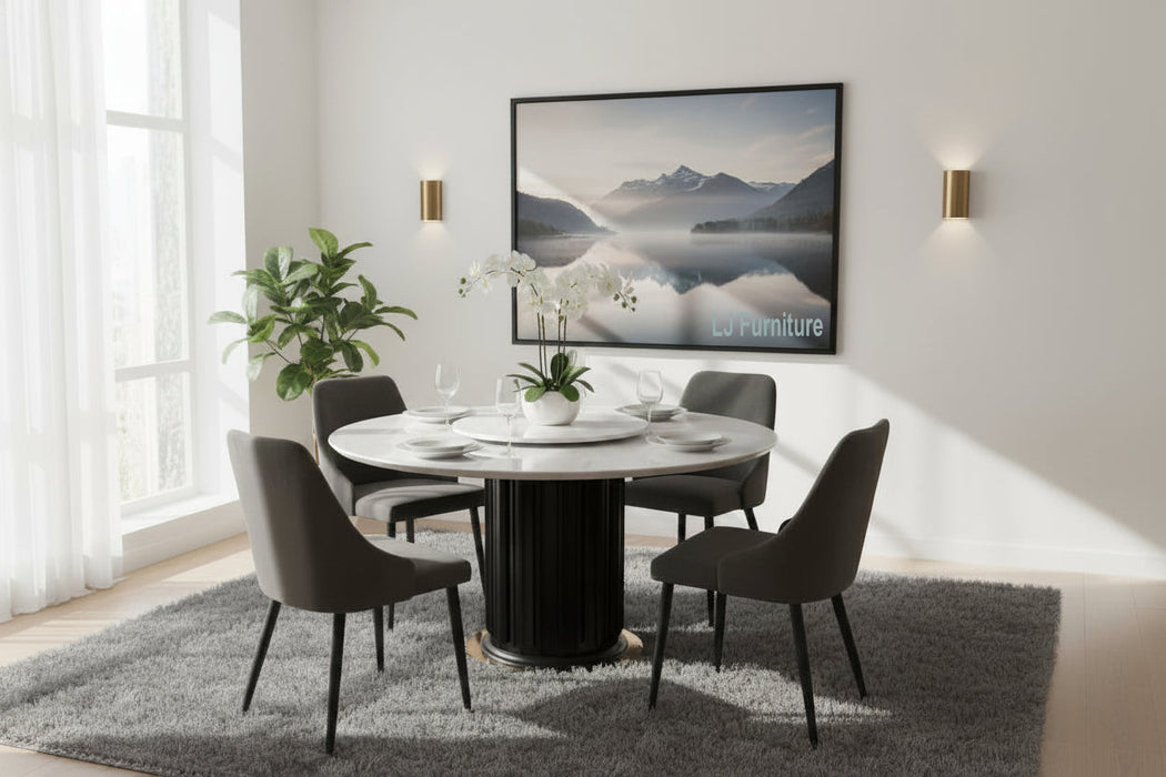 Alicia Marble Round Dining Table 135cm