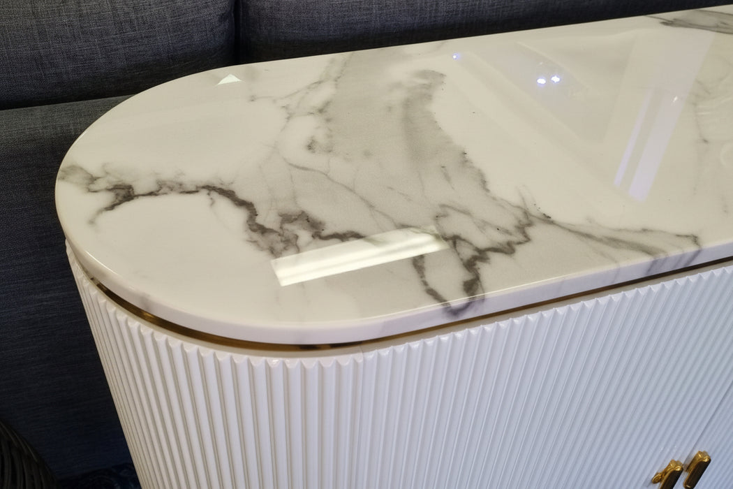 Amara 4 Drawer 2 Door Marble Top Buffet 150cm