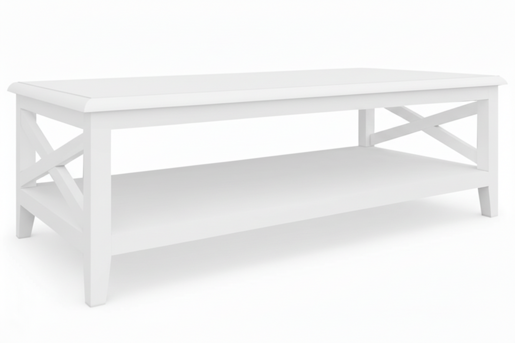 Hampton White Rectangular Coffee Table , 120cm