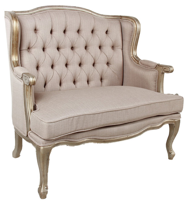 Charlotte Wingback Arm Chair Loveseat - Cream