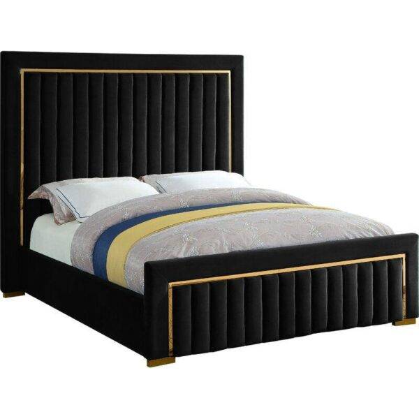 Black Sophia Velvet Bed Frame