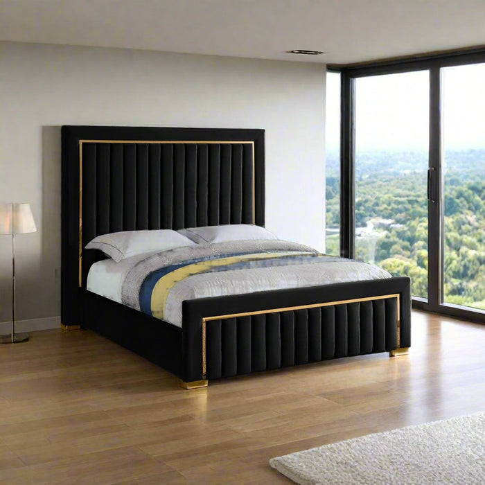 Black Sophia Velvet Bed Frame