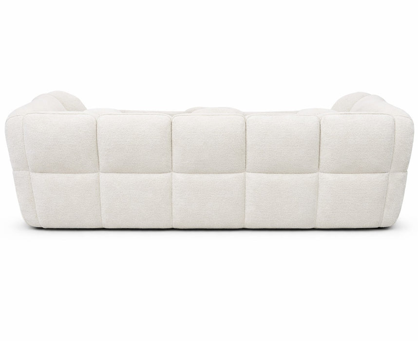 Regent White 3-Seater Bouclé Fabric Sofa