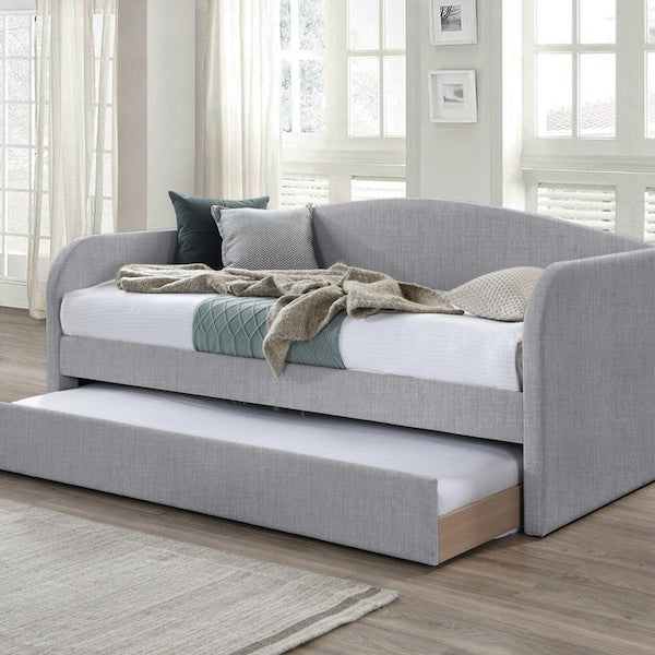 Charlotte Single Fabric Daybed with Trundle - Dark Grey
